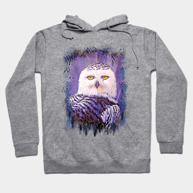 Snowy Owl - Lavender Hoodie by Sherry Orchard Art